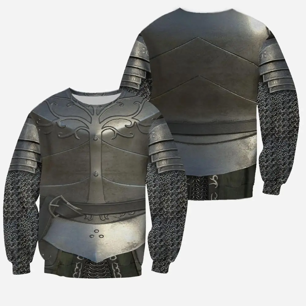 Knight Medieval Armor 3D printed Hoodie Knights Templar Harajuku Fashion Hooded Sweatshirt Unisex Casual Jacket Cosplay hoodies