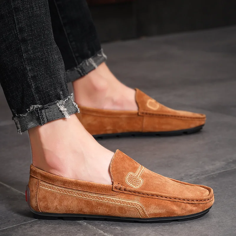 

Luxury New Men Leathers Casual Shoes Fashion Loafers Spring Autumn 2022 Low Cut Male Slip-on Shoes Men Breathable Plus Size 48