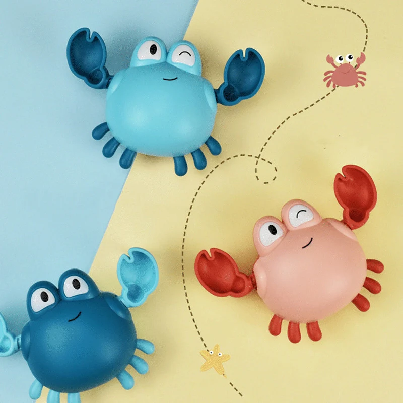 New Baby Bath Cartoon Animal Swimming Toys Frogs Crab Infant Swim Chain Clockwork Classic Baby Cognition Water Toy For Children