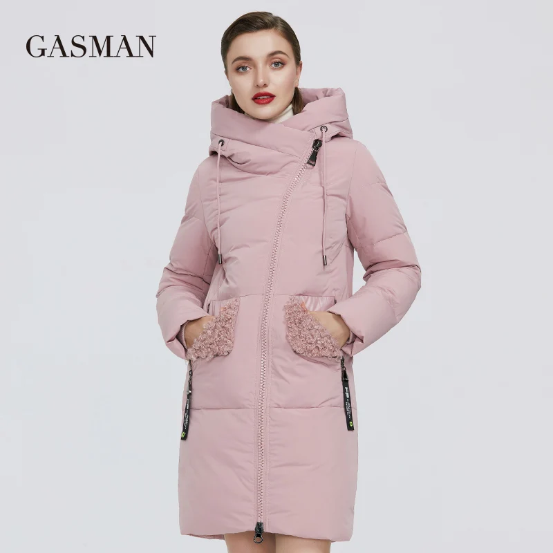GASMAN 2022 Warm winter down parka Women\'s jackets coats outerwear Slim lambswool coat women Female fashion hooded jacket 017