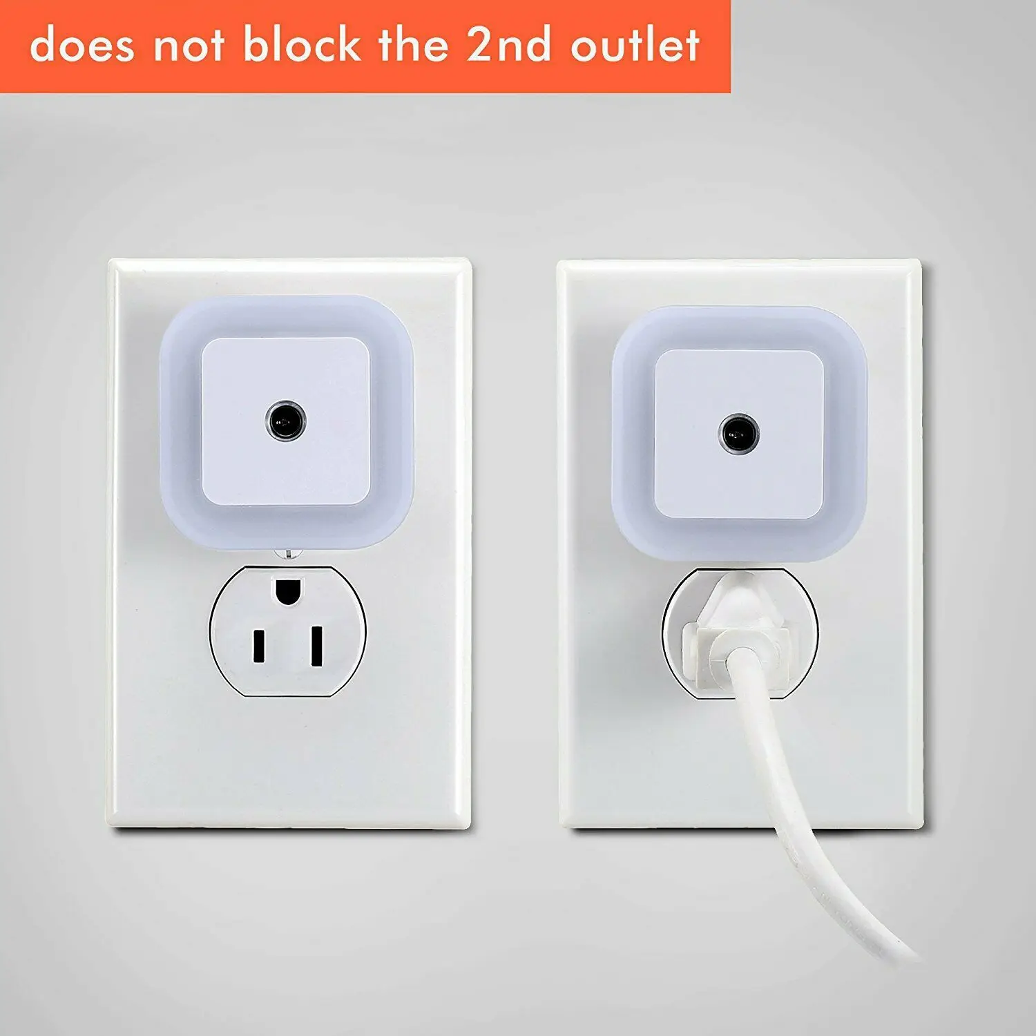 EU/US/UK Plug Mini LED Night Light 110V/220V Square Shape Wall Lamp Sensor Control Energy Saving Light For Room Stairs Corridor