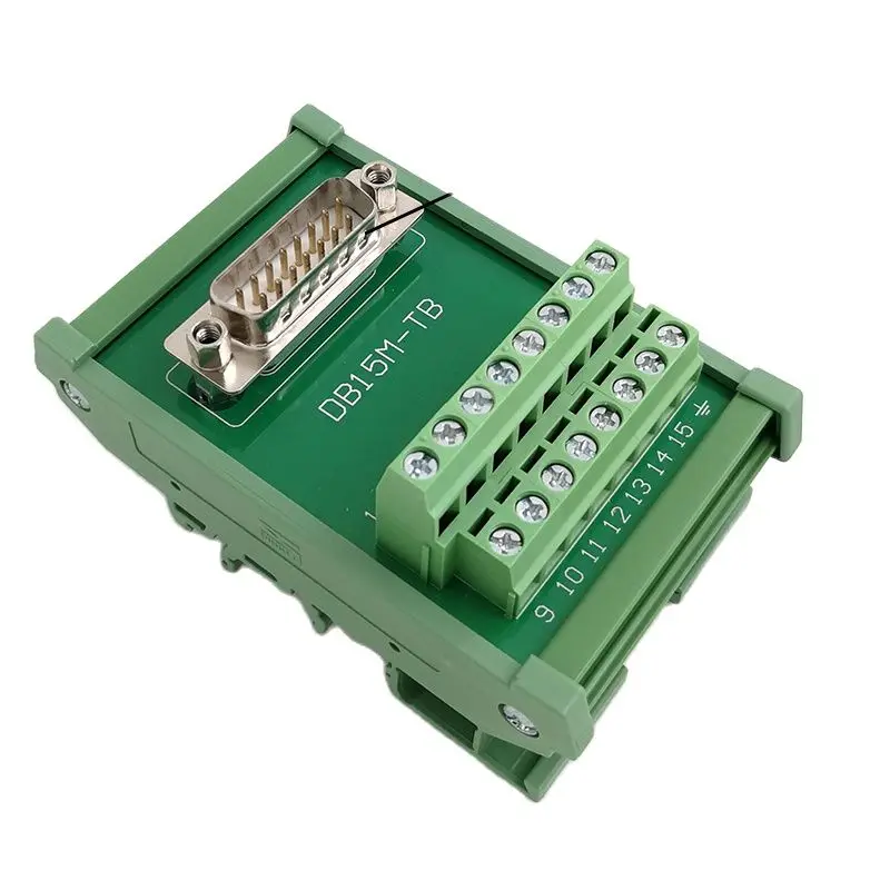 DB15 Adapter plate relay terminal board DIN DIN-rail mounting Male or female optional