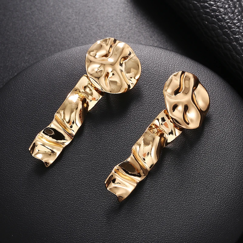 JIOFREE Vintage PUNK Clips Earrings for Women Gold Color Geometric Statement Earring Metal Hanging Fashion ear clip Jewelry