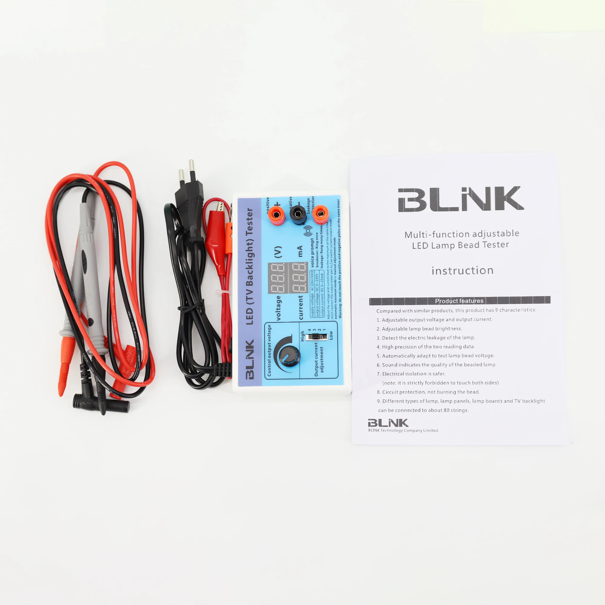 0-230V output LED TV backlight tester LED test tool, current and voltage display, brightness adjustable, universal LED applicati