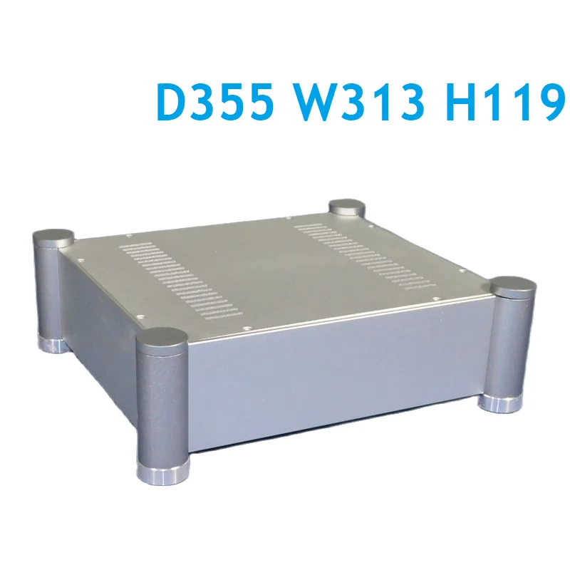 

D355 W313 H119 Aluminum Box Power Amplifier Supply Chassis DIY Round Corner Case Hifi Rear Class A Enclosure Earphone DAC PSU