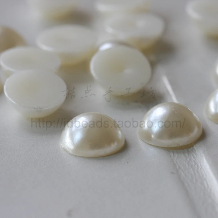 Craft Supply DIY ABS Pearl Half Round-Cabochons-Cab