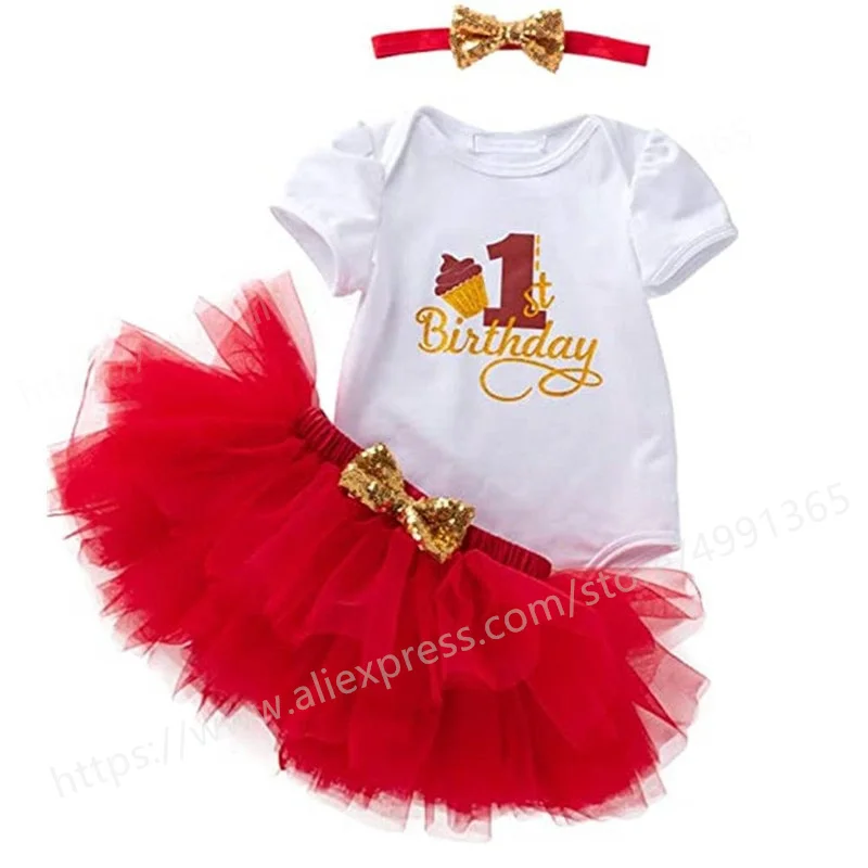 Baby Girls Dress 1st First Birthday Party Dress 1 Year Birthday Dress Infant Tutu Dress Costume for Baby Girl Toddler