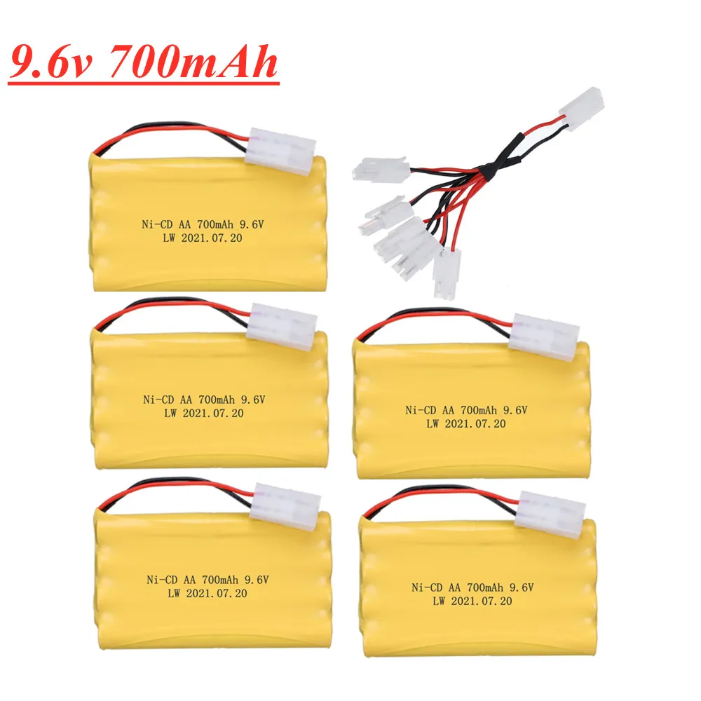 

Ni-CD 9.6V 700mah Battery + 9.6v Charger For Rc toy Car Tank Train Robot Boat Gun AA 9.6v Rechargeable Battery Pack