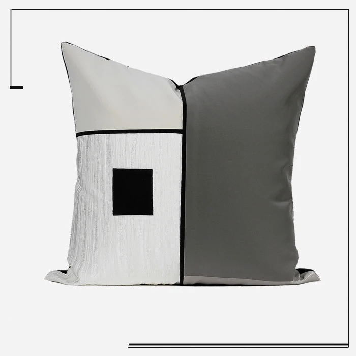 

30x50cm/50x50cm Silver Gray Texture Splice Waist Pillowcase Throw Cushion Cover For Bedroom Living Room Cars Home Decoration