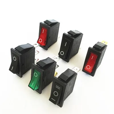 5PCS KCD3 Rocker Switch ON-OFF ON-OFF-ON 2 Position 3Pins Electrical equipment With Light Power Switch 16A 250V / 20A 125V AC