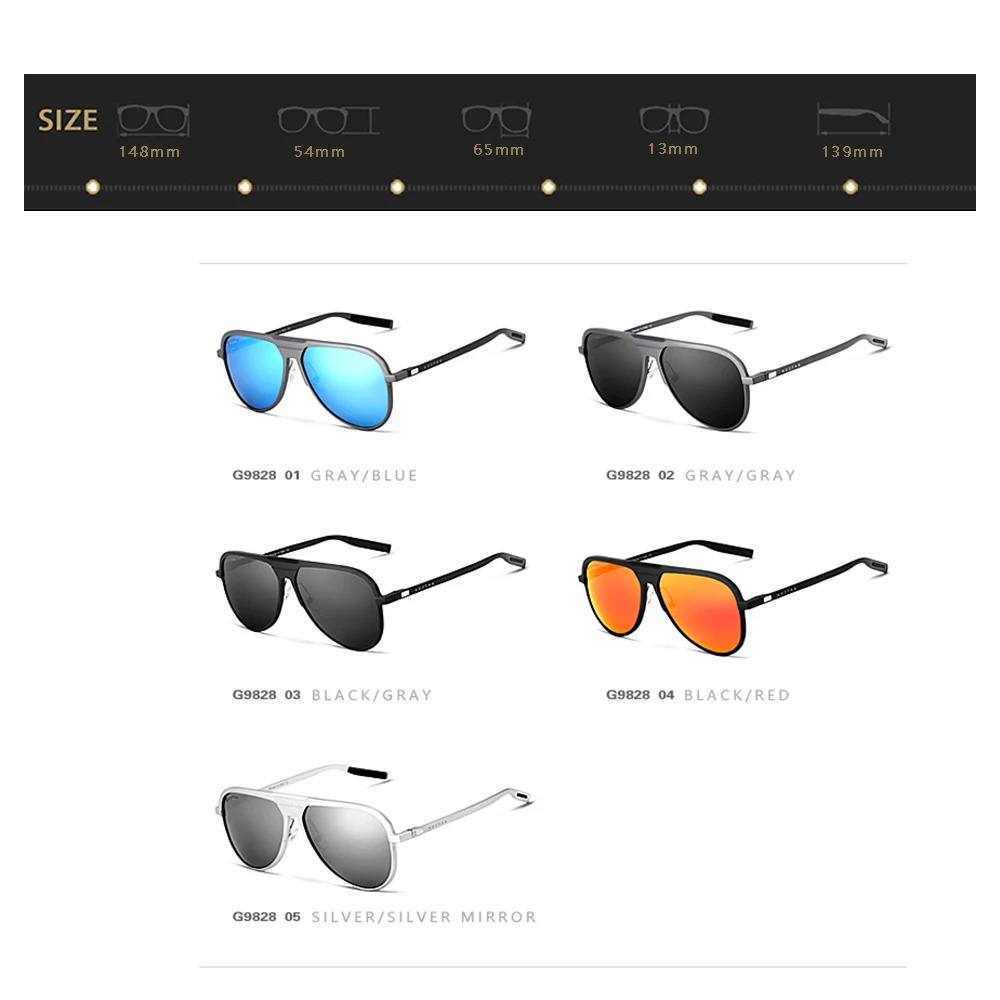 GUZTAG Unisex Sunglasses Aluminum Frame Polarized UV400 Mirror Classic Sun Glasses for Women Men Driving Vaction Eyewear G98280