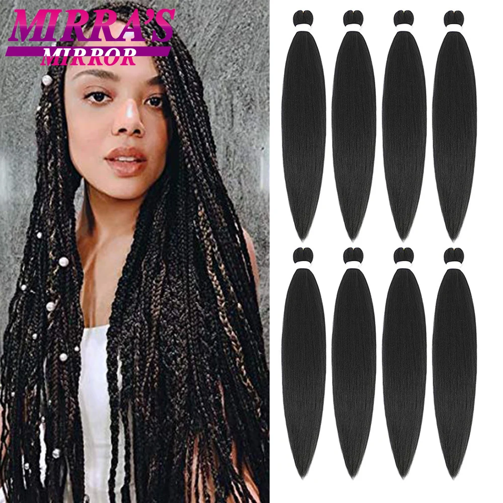 Braiding Hair Extensions Synthetic Hair for Braids Ombre Pre Stretched Jumbo Braids Hair Hot Water Setting Braid Mirra's Mirror