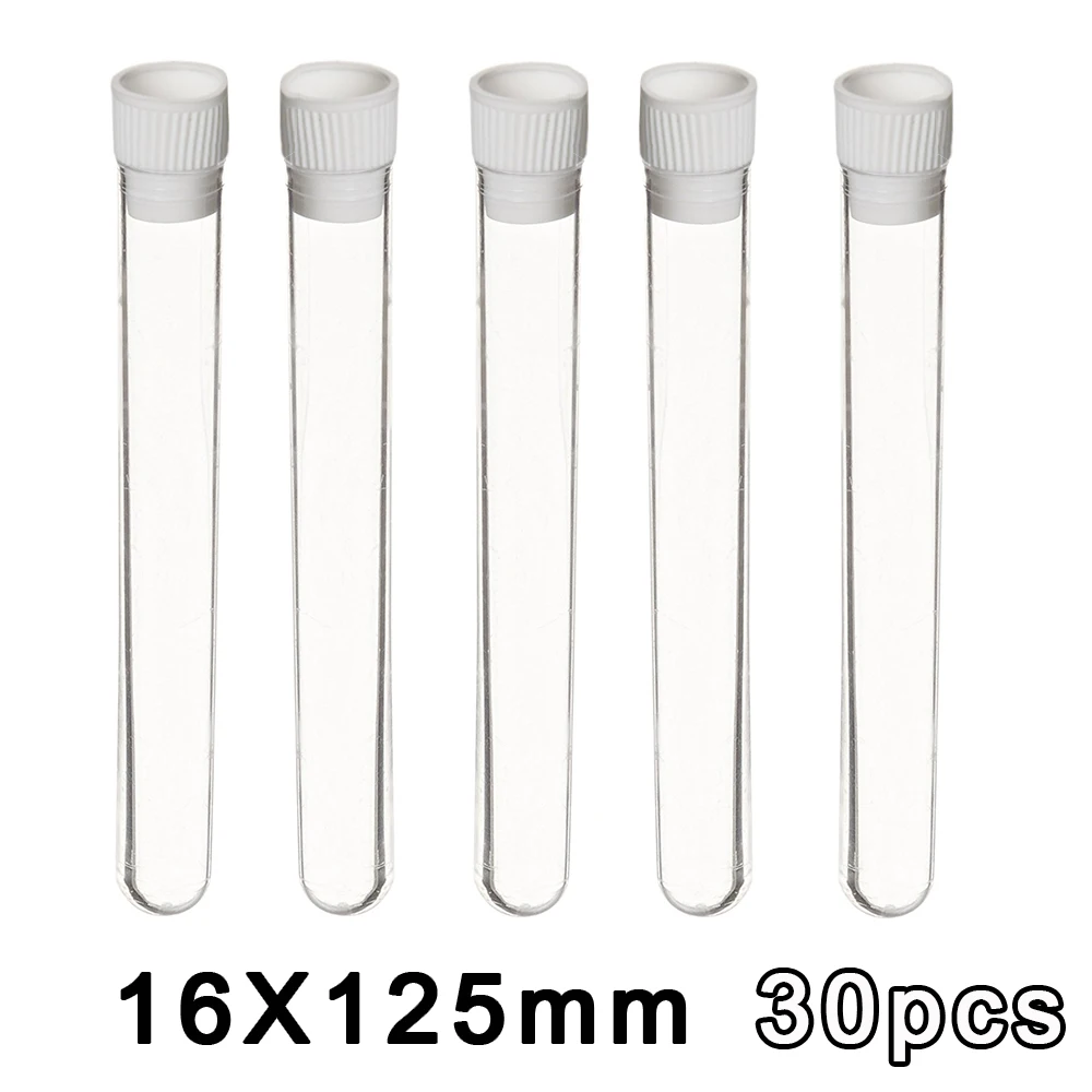 

16 X 125mm Plastic Test Tubes with Caps , 30pcs