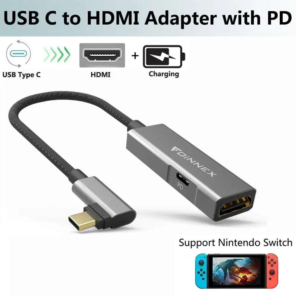 FOINNEX USB C HDMI Charging Adapter Compatible with Nintendo Switch HDMI Dock for Samsung Dex S10/S9/S8 Plus