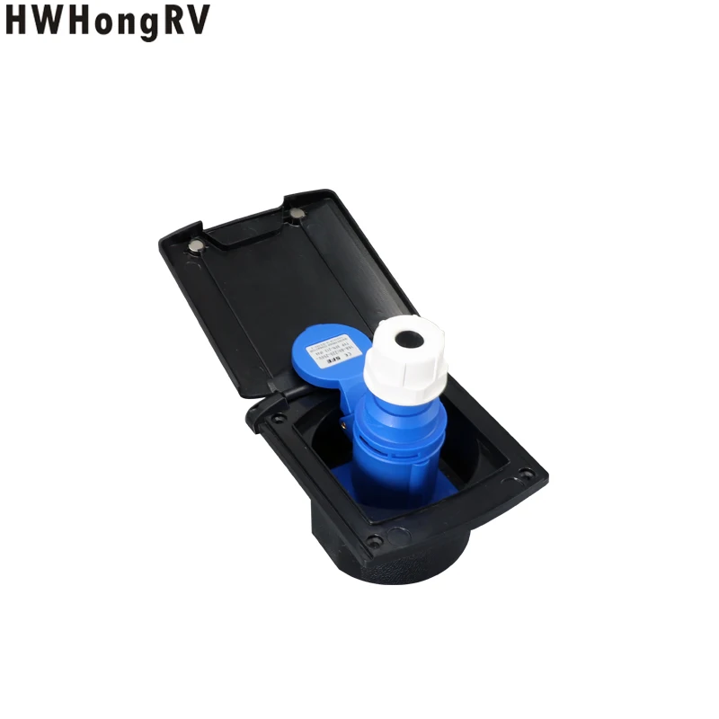 HWHongRV RV Camper 220v-240v 16A External Flush Hook Up Waterproof Plug Socket 32a External electrical input port