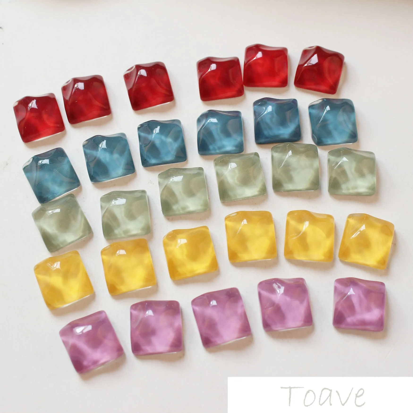 

Resin Accessories Square Water Ripple Jelly Color DIY Earrings Materials Accessories