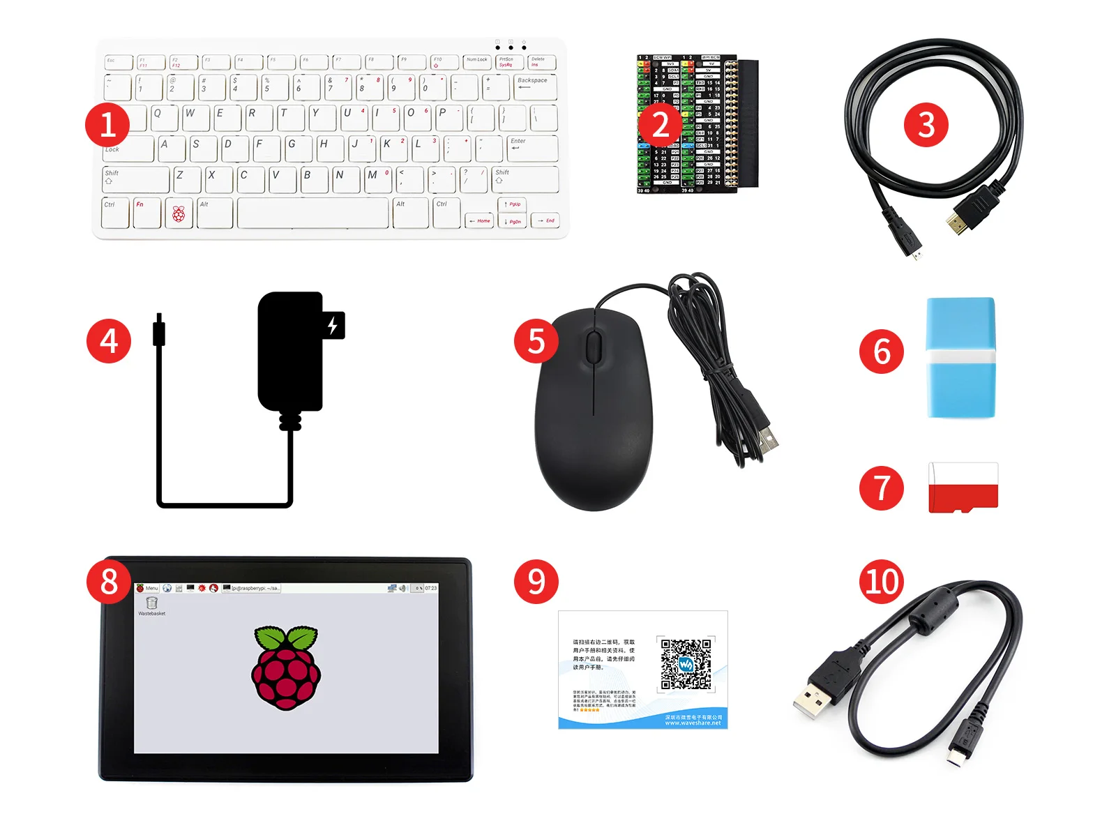 Computador com teclado raspberry pi 400 com acessórios de terceiros/com tela sensível ao toque de 7 polegadas hdmi/ou tela de 3 polegadas