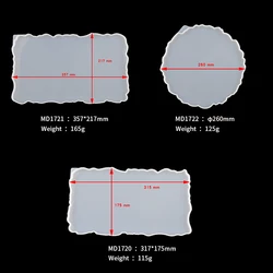 3 sztuk DIY żywica epoksydowa zestaw form duża okrągła Geode Coaster formy silikonowe owoce Molde Bandeja Moule Plateau Resina Craft