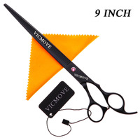 9 Inch Black Pet Scissors Professional Dogs Cats Pets Grooming Hair Shears Barber Hairdressing Scissors Straight Cutting Shears