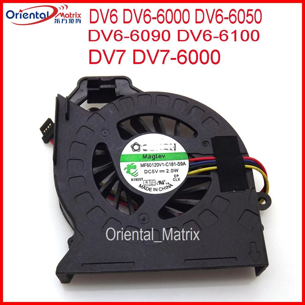 Free Shipping Brand NEW MF60120V1-C181-S9A AD6505HX-EEB For HP Pavilion DV6 DV6-6000 DV6-6050 DV6-6090 DV6-6100 CPU Cooler Fan