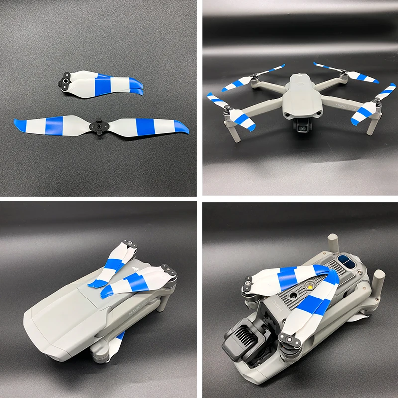 7238Fที่มีสีสันCW CCWใบพัดเปลี่ยนเสียงต่ำPropsใบมีดรุ่นQuick Release WingสำหรับDJI Mavic Air 2 Droneอุปกรณ์เสริมชุด