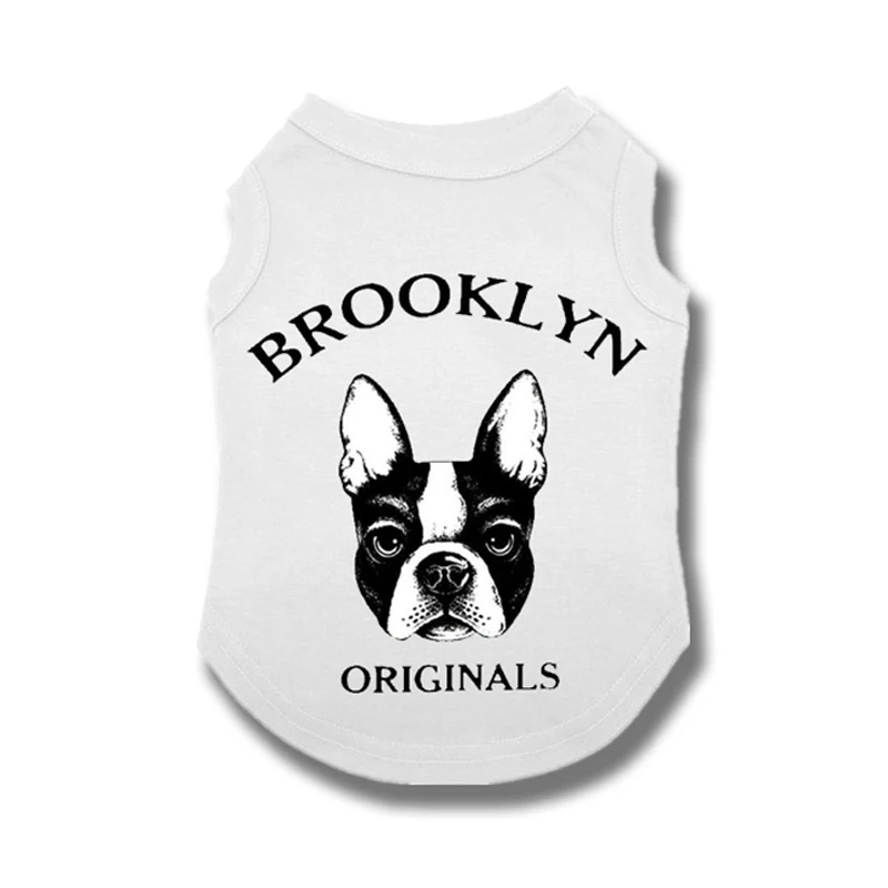 New Dog Clothes For Pet Letter Print Cartoon Animal For Small Medium Pets Cat Dog Shirt T-shirt Vest Pet Puppy French Bulldog