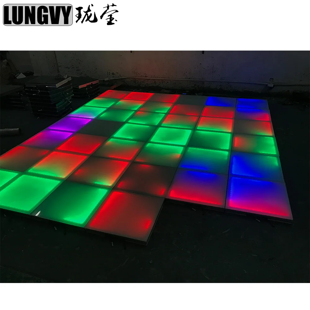 

Rainbow 50cmx50cm Led Dancing Floor Interactive LED Colorful Dance Floor for Party Wedding Banquet