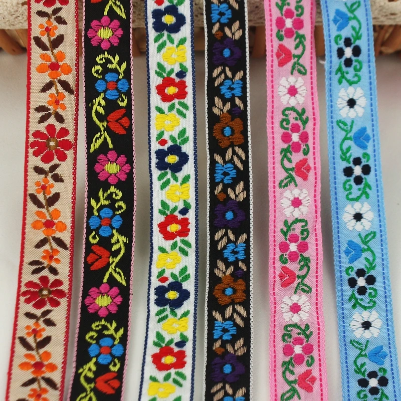 Cusack 2 m 1.8cm Embroidered Flower Webbing Ribbon Lace Trim for Garment Shoes Home Textile DIY Crafts Hair Accessories 17 Model