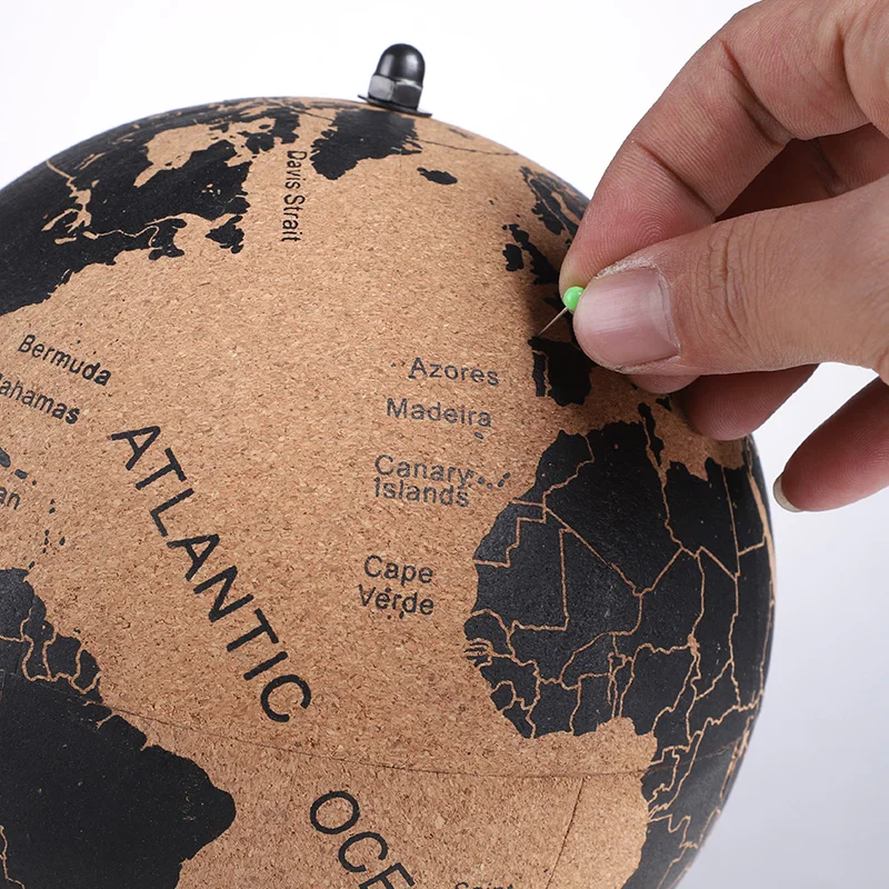 Cork Wood Tellurion Globe Marble Maps Globes Home Office Decoration World Map Inflatable Training Geography Map Balloon Gift