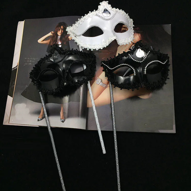 Venetian Women Mask On Stick Handheld Mardi Gras Prom Ball Masks Birthday  Party  Sexy Costume Masquerade   Halloween