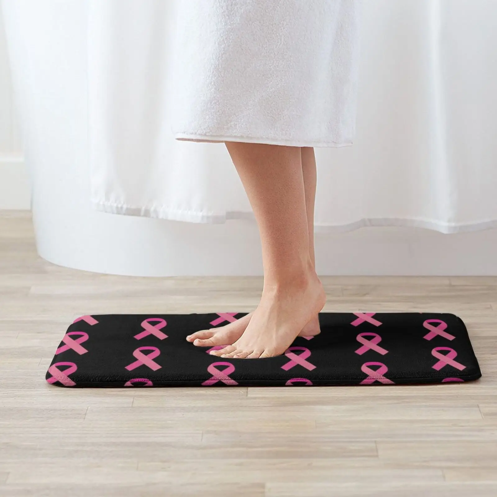 Awareness Pink Ribbon Soft Cushion Home Carpet Door Mat Car Rug Cancer Awareness Pink Breast Cancer Ribbon Support Survivor