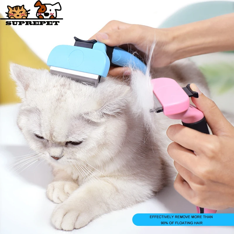 SUPREPET Pet Hair Remover Detachable Grooming Brush Cat Furmine Combs Silicone Deshedding Tool Cleaning Trimming Dog Fur Brush