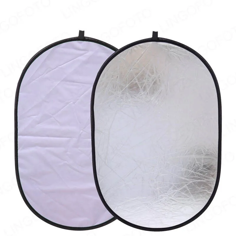 100x150cm  2-in-1 Collapsible Round Disc Studio Light Reflector Silver & White NP6126