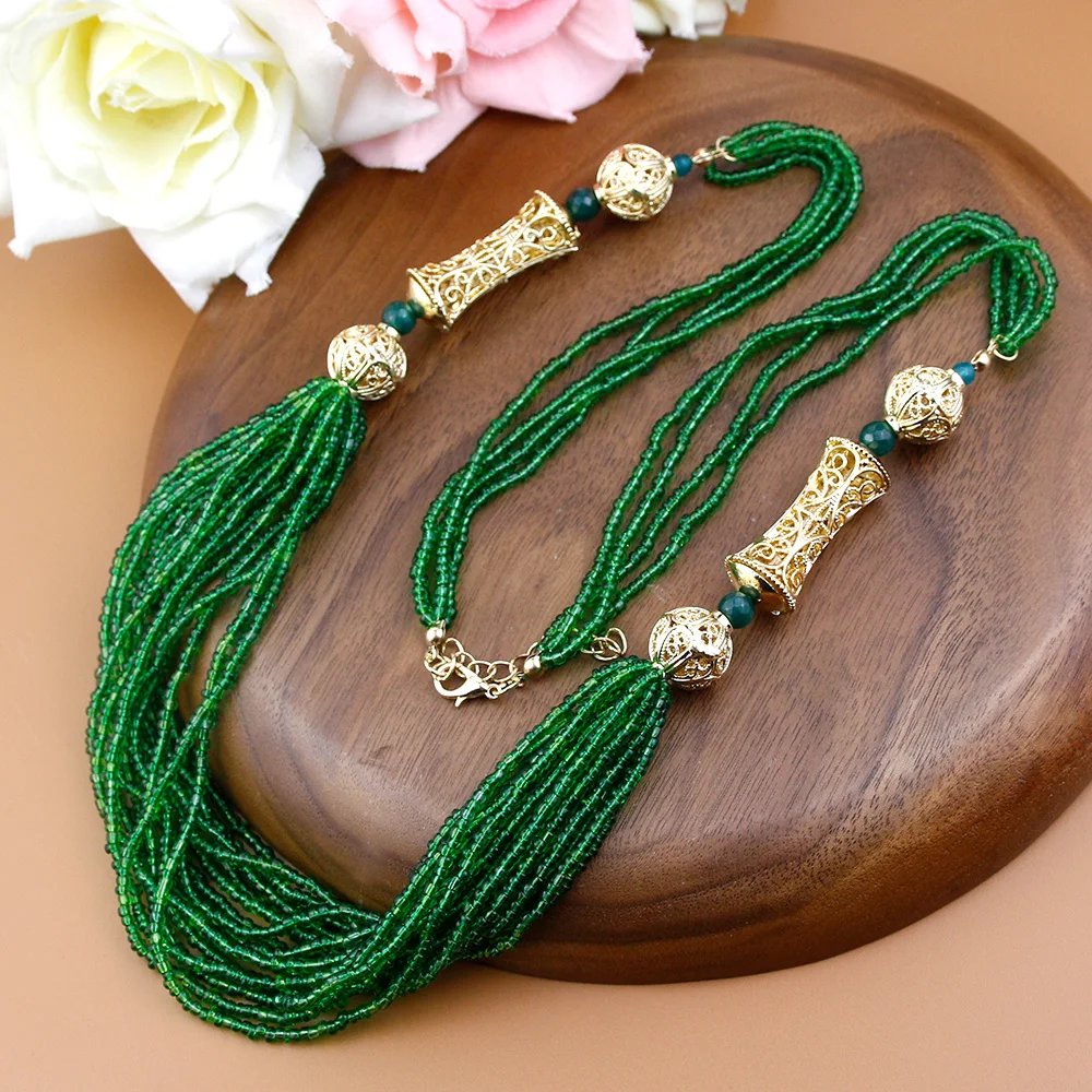Sunspicems Chic Moroccan Bride Jewelry Sets For Women Arabic Hand Beads Choker Necklace Charm Bracelet Gold Color Caftan Jewelry