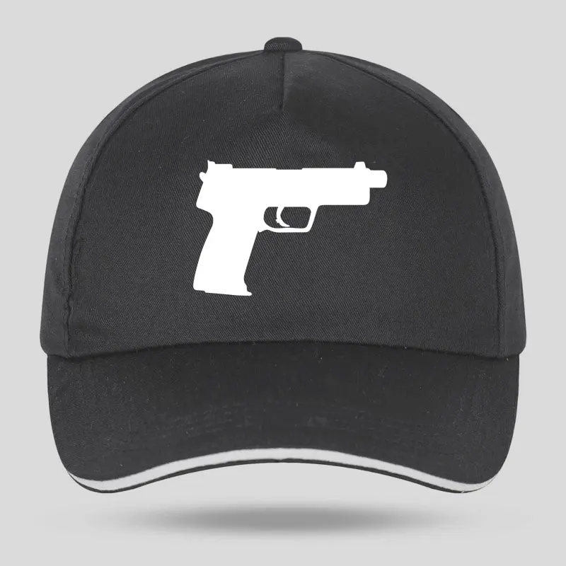 New Summer Men Women Handgun Pistol 9mm Caliber Gun Funny Print Baseball Caps for Hip Hop Cotton Trucker Cap Dad Hats