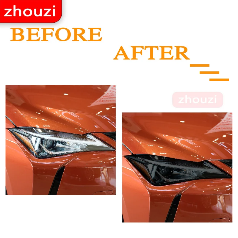 2 Pcs For Lexus UX UX250h UX200 2019 2020 Car Headlight Tint Smoked Black Protective Film Transparent TPU Sticker Accessories