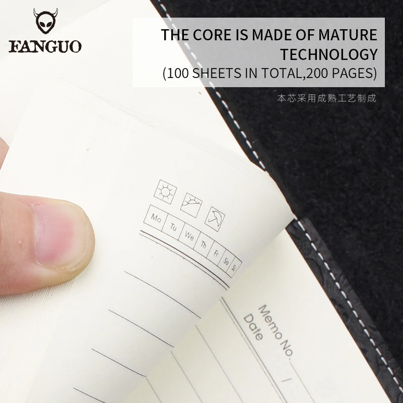 A5 Vintage Genuine Leather Notebook Handmade Agenda Diary Planner Note Book Cowskin Cover For Business Travel School