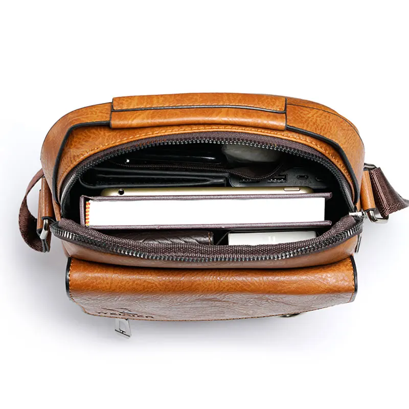 Luxury Brand Men Crossbody Messenger Bags Business Casual Handbag Male Spliter Leather Shoulder Bag Large Capacity for Mens