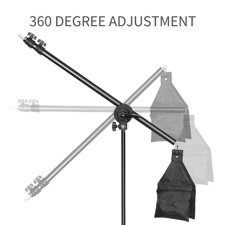 Photo Studio Kit Tripod Light Stand Cross Arm With Weight Bag Photo Studio Accessories Extension Rod 53 -133CM Backdrop Stand