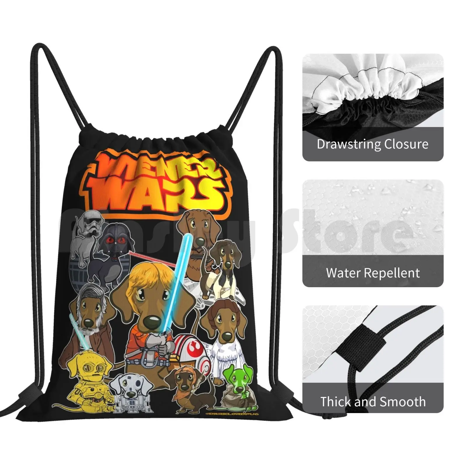 Wiener Dog Wars Backpack Drawstring Bag Riding Climbing Gym Bag Dachshund Dachshund Dog Dog Wiener Dog Wiener Wars Funny