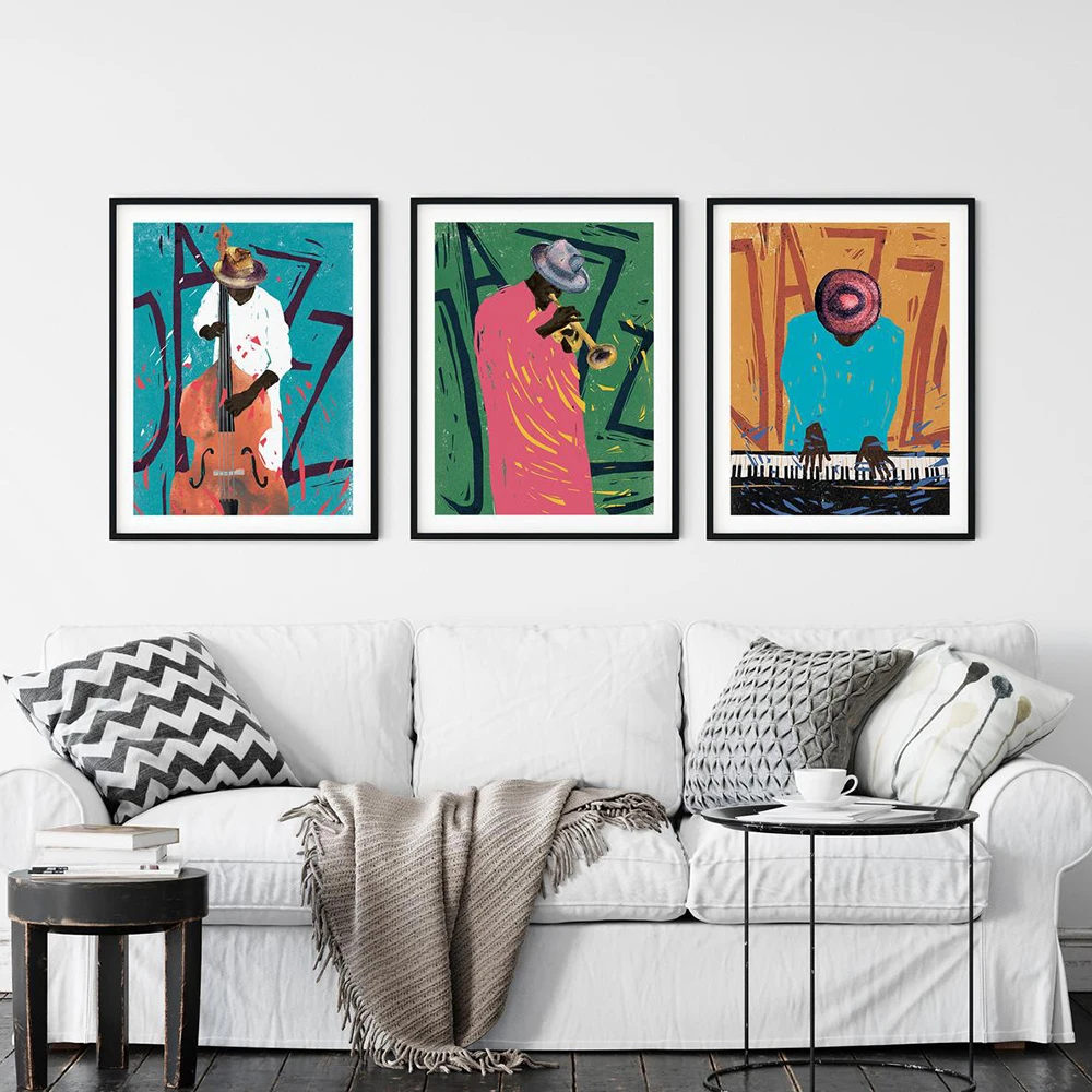 

Abstract Graffiti Music Posters Modern Jazz Prints Gift for Musician Canvas Painting Nordic Wall Pictures for Living Room Decor