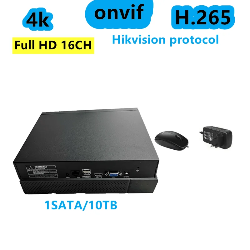 16CH 8.0MP/4K 1SATA NVR For cctv ip Camera video recorder Support App mobile compatible with HIK private protocal