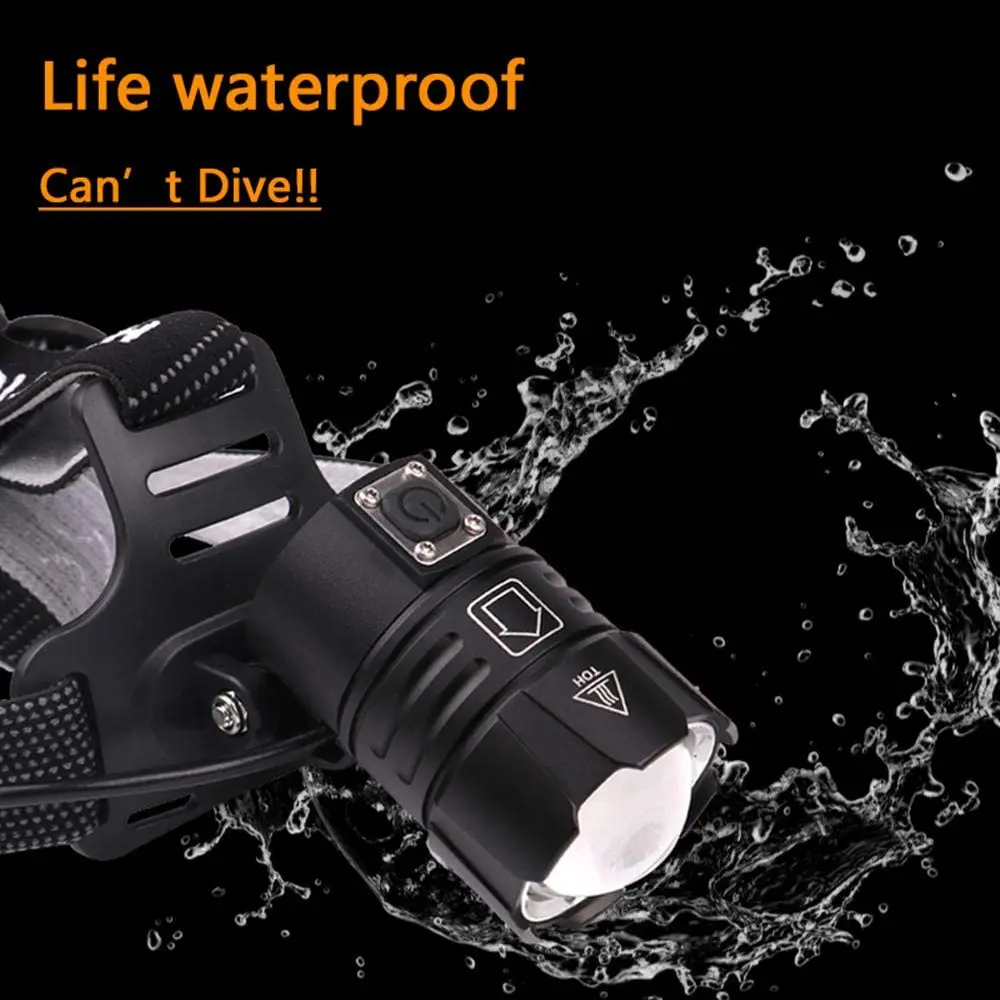 XHP70.2 LED Powerful Headlamp 5000LM Zoomable Headlight USB Rechargeable Head Torch Waterproof Camping Fishing Lantern