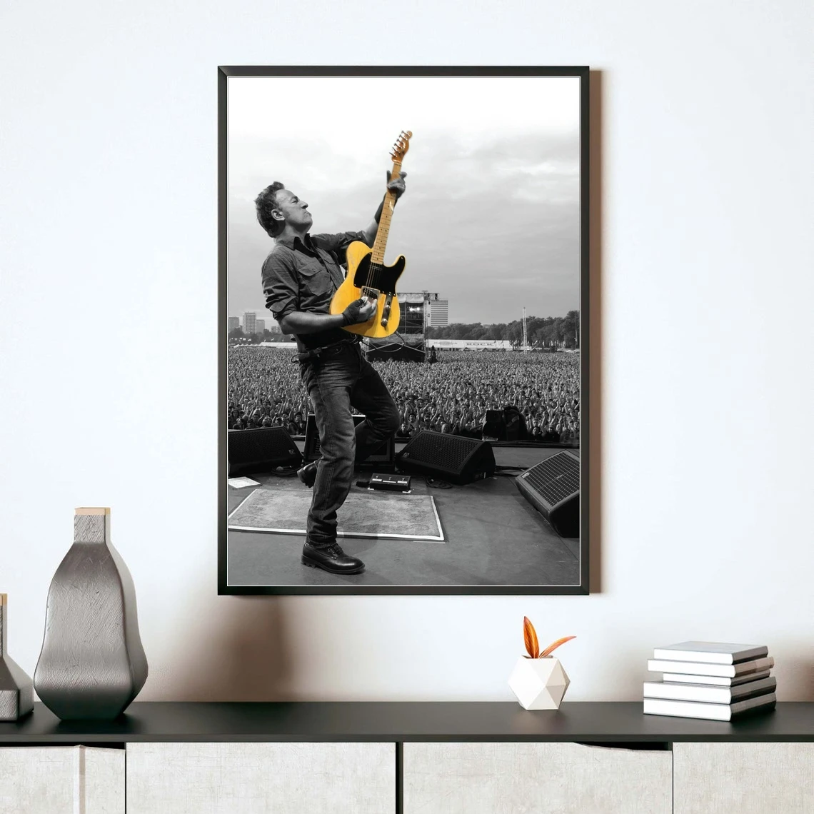 Bruce Springsteen Black and White Poster Canvas Print Wall Painting Home Decoration ( No Frame )