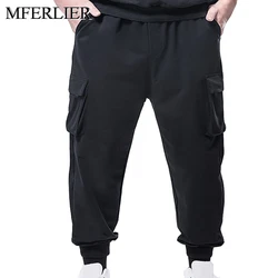 Autumn Spring men pants 7XL Weight 140kg 5XL 6XL Long pants men black colors