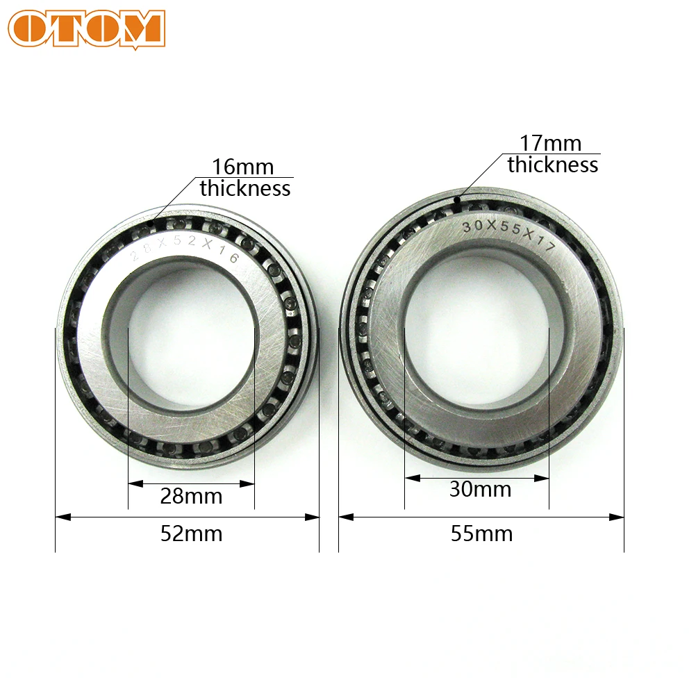 OTOM 1 Pair Motorcycle Steering Bearing System Steering Parts Rod Taper Bearing Kit Steel For KAWASAKI KX KXF SUZUKI RMZ 250 450