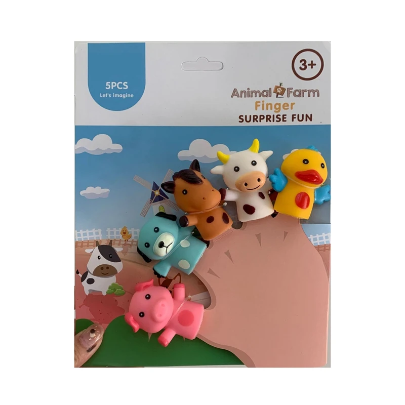 Finger Puppets for Children and Babies 5 Farm Animals Doll Set Toy