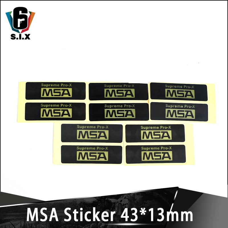 5set /Pack Airsoft Sordin Headset MSA Sticker 43*13mm Shooting Headphone Supreme Pro-X MSA Stickers for Hi-Threat Tier