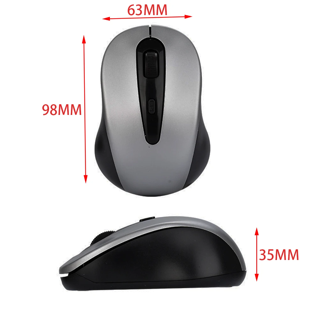 Wireless Bluetooth Mouse 2.4GHz PC Gaming Mice 1600DPI Adjustable Ergonomic Mouse for Laptop/ PC Computer