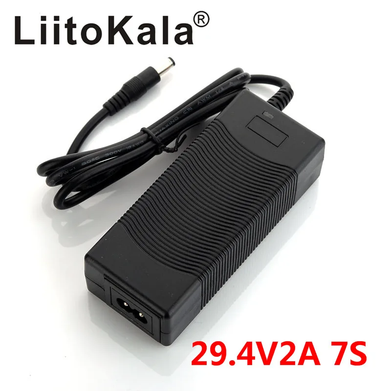 LiitoKala High quality 29.4V 2A /4A 7S electric bike lithium battery charger for 24V 2A lithium battery pack connector charger